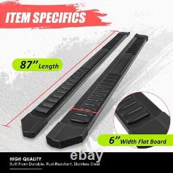 6 Flat Running Boards for Silverado Sierra 1500 2500 3500 HD Crew Cab 19-24