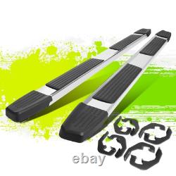 6 Flat Style Polish Step Bar Running Boards for Silverado Sierra Crew Cab 17-19