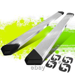 6 Nerf Bar Running Boards Pleated Step Pad for Silverado Sierra Crew Cab 19-22