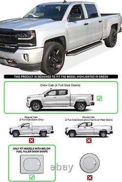6 Running Board Side Steps Polished For 19-25 Silverado Sierra 1500 Crew Cab