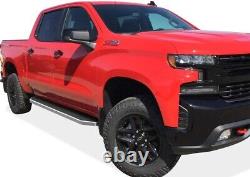 6 Running Board Side Steps Polished For 19-25 Silverado Sierra 1500 Crew Cab