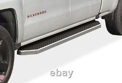 6 Running Board Side Steps Polished For 19-25 Silverado Sierra 1500 Crew Cab