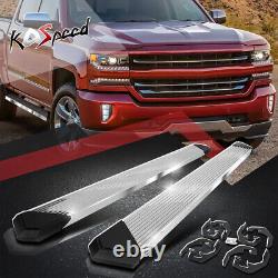 6 SS Pleated Nerf Step Bar Running Boards for 07-19 Silverado Sierra Crew Cab