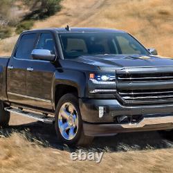 6 W STAINLESS Side Step Bar Running Boards for 17-19 Silverado Sierra Crew Cab