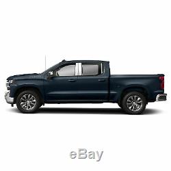8pc Stainless Pillar Post Covers for 2019-2020 Chevy Silverado 1500 Crew Cab