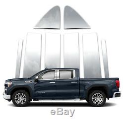 8pc Stainless Pillar Post Covers for 2019-2020 GMC Sierra 1500 Crew Cab