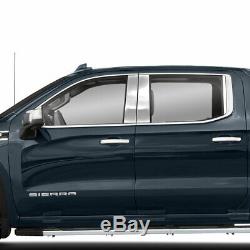 8pc Stainless Pillar Post Covers for 2019-2020 GMC Sierra 1500 Crew Cab