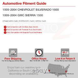 99-04 Chevy GMC Sierra Silverado Stepside Black Tail Lights Lamp Rear Brake Pair