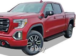 APS Black Running Boards Fit 19-25 Chevy Silverado GMC Sierra Crew Cab