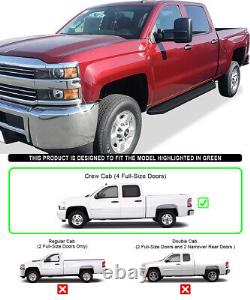 APS Black Running Boards Style Fit 01-07 Chevy Silverado GMC Sierra Crew Cab