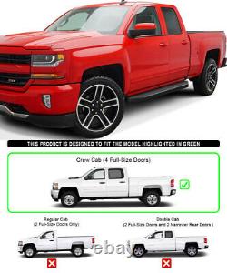 APS Black Running Boards Style Fit 07-18 Chevy Silverado GMC Sierra Crew Cab