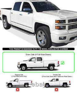 APS Polished 6 Side Step Side Bar Fit 07-18 Chevy Silverado GMC Sierra Crew Cab