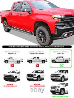 APS Premium Wheel-to-Wheel Steps Fit 19-24 Silverado Sierra Crew Cab 5.5ft Bed