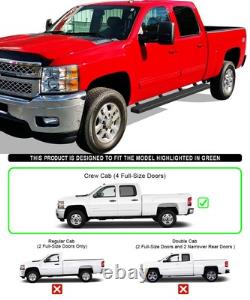 APS Running Boards 5-inch Black Fit 07-18 Chevy Silverado GMC Sierra Crew Cab