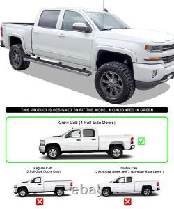 APS Wheel to Wheel Boards 5in Fit 07-18 Silverado Sierra Crew Cab 5.5ft Bed