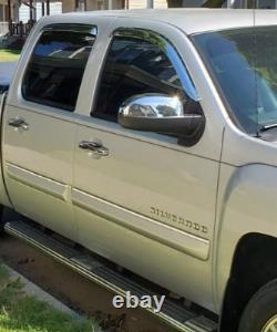 AVS Chrome Rain Guards Vent Visors 2008-2013 Silverado & GMC Sierra Crew Cab