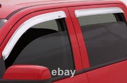 AVS Chrome Rain Guards Vent Visors 2019-2025 Silverado & GMC Sierra Crew Cab