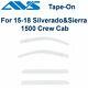 Avs White Window Vent Visor For 15-18 Silverado / Sierra 1500 Crew 894033-gaz