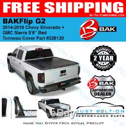 BAKFlip G2 Folding Bed Cover 2014-2018 Sierra Silverado 5.8' Crew BAK 226120