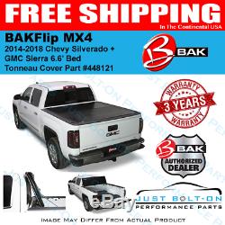 BAKFlip MX4 Hard Folding Bed Cover 2014-18 Sierra Silverado 6.6' Std BAK 448121