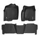 Black All Weather Floor Mats For 2001-2006 Chevy Silverado Gmc Sierra Crew Cab