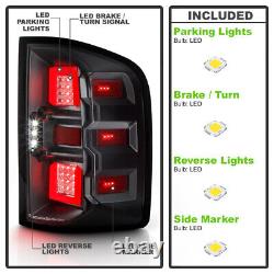 Black Full LED Tail Lights Brake Lamps For 2007-2013 Silverado 1500 2500 3500 HD