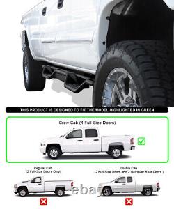 Black Nerf Bar Steps For 01-07 Chevy Silverado GMC Sierra Crew Cab