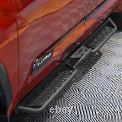 Black Side Step Fit 19-25 Silverado/Sierra 1500 Crew Cab Drop Bar Running Boards