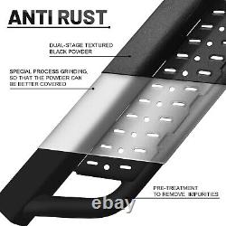 Black Side Step Fit 19-25 Silverado/Sierra 1500 Crew Cab Drop Bar Running Boards