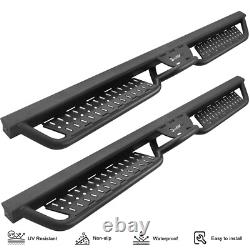 Black Side Step Fit 19-25 Silverado/Sierra 1500 Crew Cab Drop Bar Running Boards