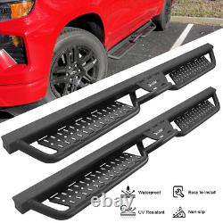 Black Side Step Fit 19-25 Silverado/Sierra 1500 Crew Cab Drop Bar Running Boards
