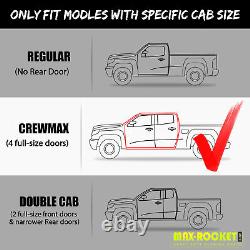 Black Side Step Fit 19-25 Silverado/Sierra 1500 Crew Cab Drop Bar Running Boards