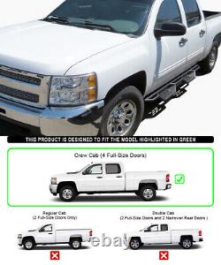 Black Side Step Nerf Bars For 07-18 Chevy Silverado GMC Sierra Crew Cab