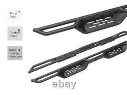 Black Side Step Nerf Bars For 07-18 Chevy Silverado GMC Sierra Crew Cab