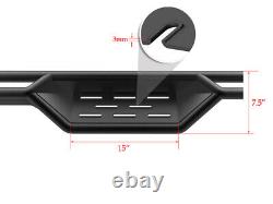 Black Side Step Nerf Bars For 07-18 Chevy Silverado GMC Sierra Crew Cab