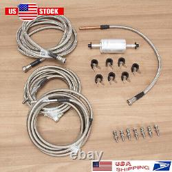 Braided SS Fuel Line Quick Fix Kit For 99-03 Silverado Sierra Crew Cab Gas Flex