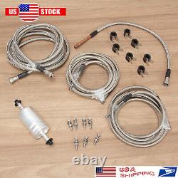 Braided SS Fuel Line Quick Fix Kit For 99-03 Silverado Sierra Crew Cab Gas Flex