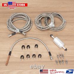 Braided SS Fuel Line Quick Fix Kit For 99-03 Silverado Sierra Crew Cab Gas Flex