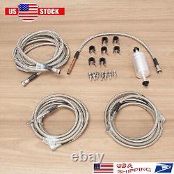 Braided SS Fuel Line Quick Fix Kit For 99-03 Silverado Sierra Crew Cab Gas Flex