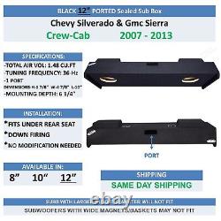 Chevy Silverado Crew Cab 2007-2013 12 Dual Ported Sub Box Subwoofer Enclosure