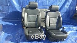 Chevy Silverado Crew Cab Leather Seat Set Black OEM Sierra 14 15 16 17 18