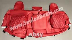 Chevy Silverado GMC Sierra Crew Cab Red with Double Diamond Leather Seat Covers