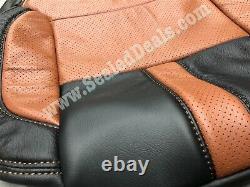 Chevy Silverado Lt Crew Cab Custom Katzkin Leather Seat Covers Black & Mahogany