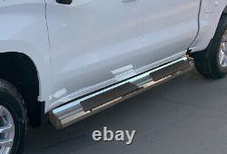 Chrome Board Side Steps Fit 19-23 Chevy Silverado GMC Sierra Crew Cab