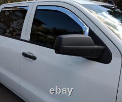 Chrome In-Channel Mount Rain Guards for 2014-2018 Silverado Sierra Full Crew Cab