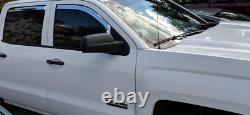 Chrome In-Channel Mount Rain Guards for 2014-2018 Silverado Sierra Full Crew Cab