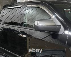 Chrome In-Channel Mount Rain Guards for 2014-2018 Silverado Sierra Full Crew Cab