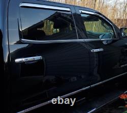 Chrome In-Channel Mount Rain Guards for 2014-2018 Silverado Sierra Full Crew Cab