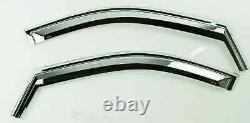 Chrome In-Channel Rain Guards Vent Visor for 2019-2025 Silverado & Sierra Crew