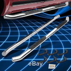 Chrome Stainless 3 Side Step Nerf Bar For 2007-2016 Silverado/Sierra Crew Cab